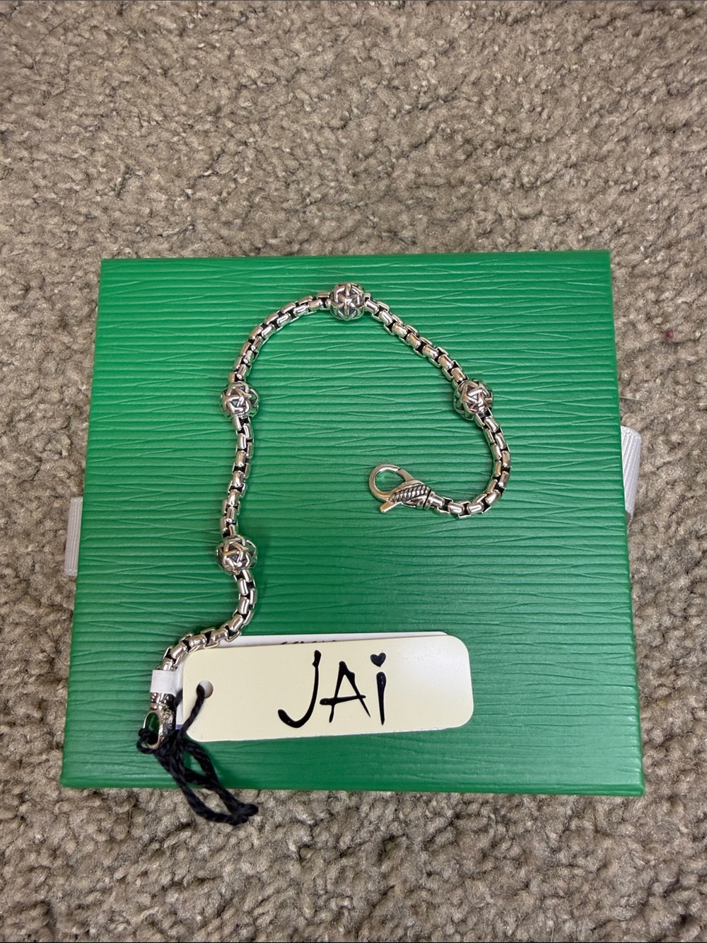 JAi Silver Beaded Chain Bracelet - Polished Silver